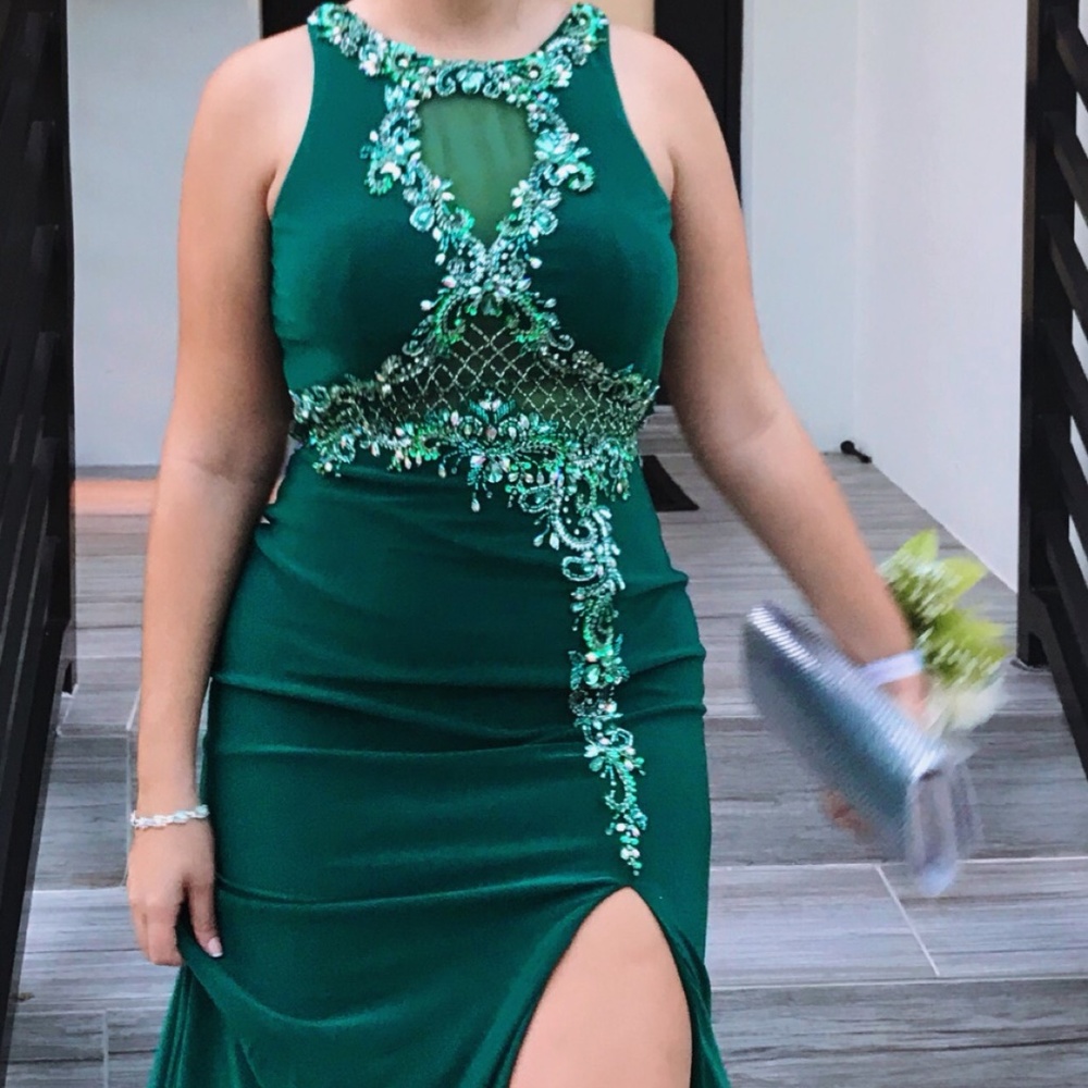 green prom dress